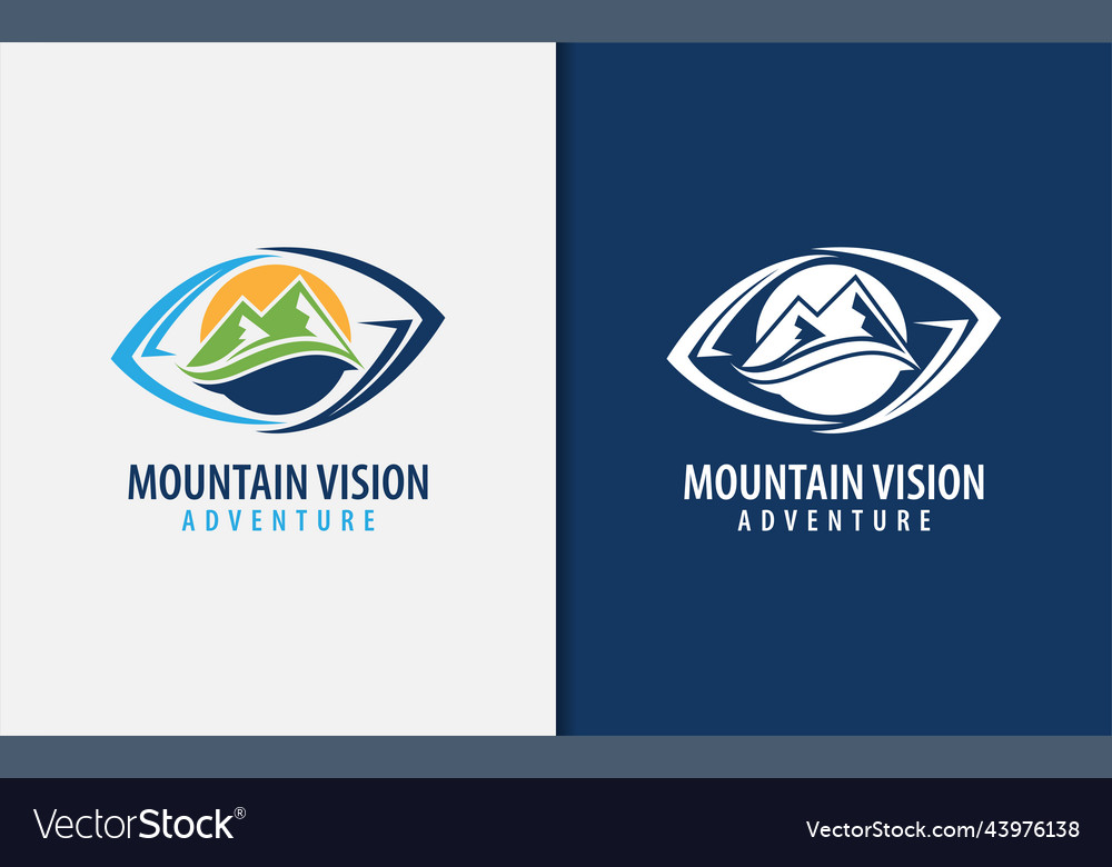 Mountain vision logo design abstract eye vector image Mountain vision logo design abstract eye