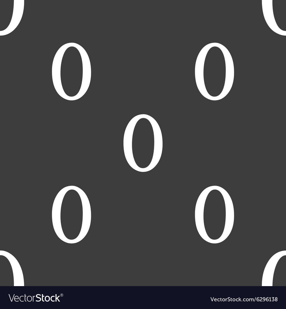 Number zero icon sign seamless pattern on a gray