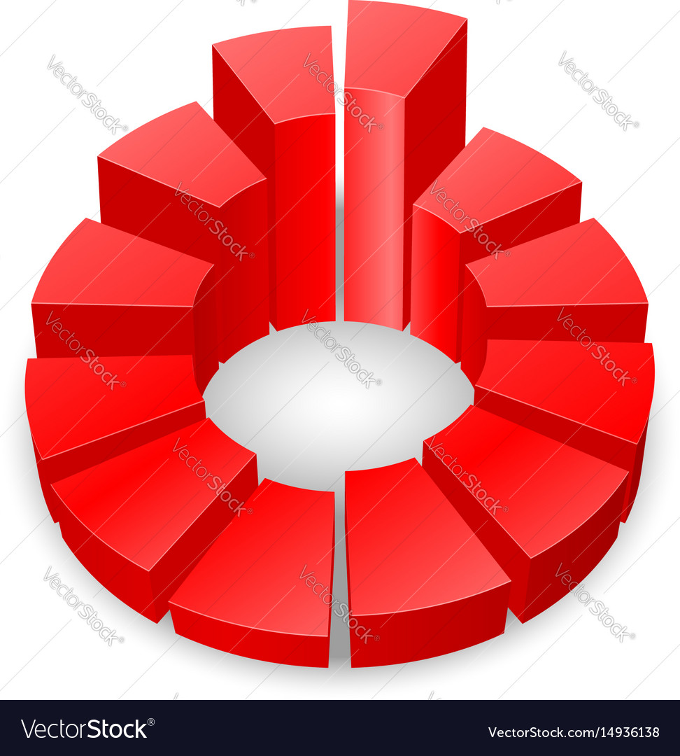 Red circular diagram with columns isolated