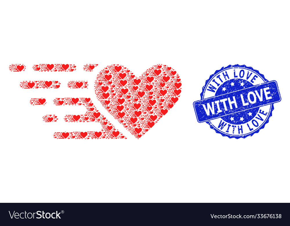 Rubber with love round seal and recursion Vector Image Rubber with love round seal and recursion