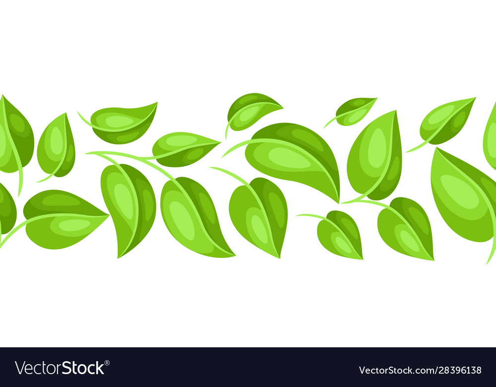 Seamless pattern with spring leaves vector image Seamless pattern with spring leaves