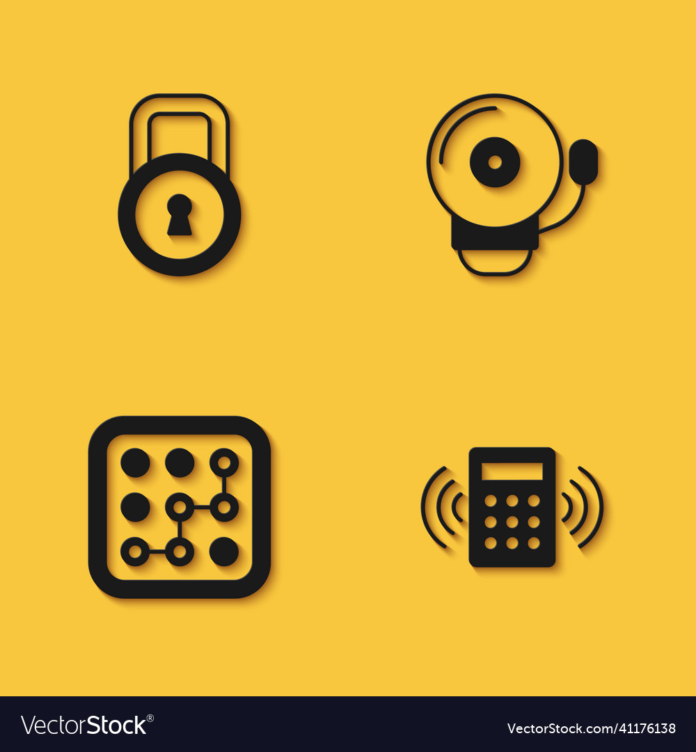 Set lock security keypad access panel graphic vector image Set lock security keypad access panel graphic