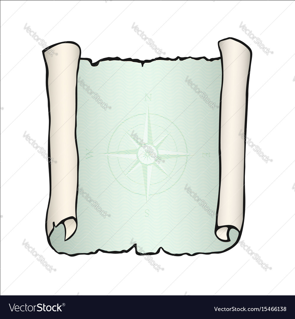 Sketch of ancient scroll isolated on white