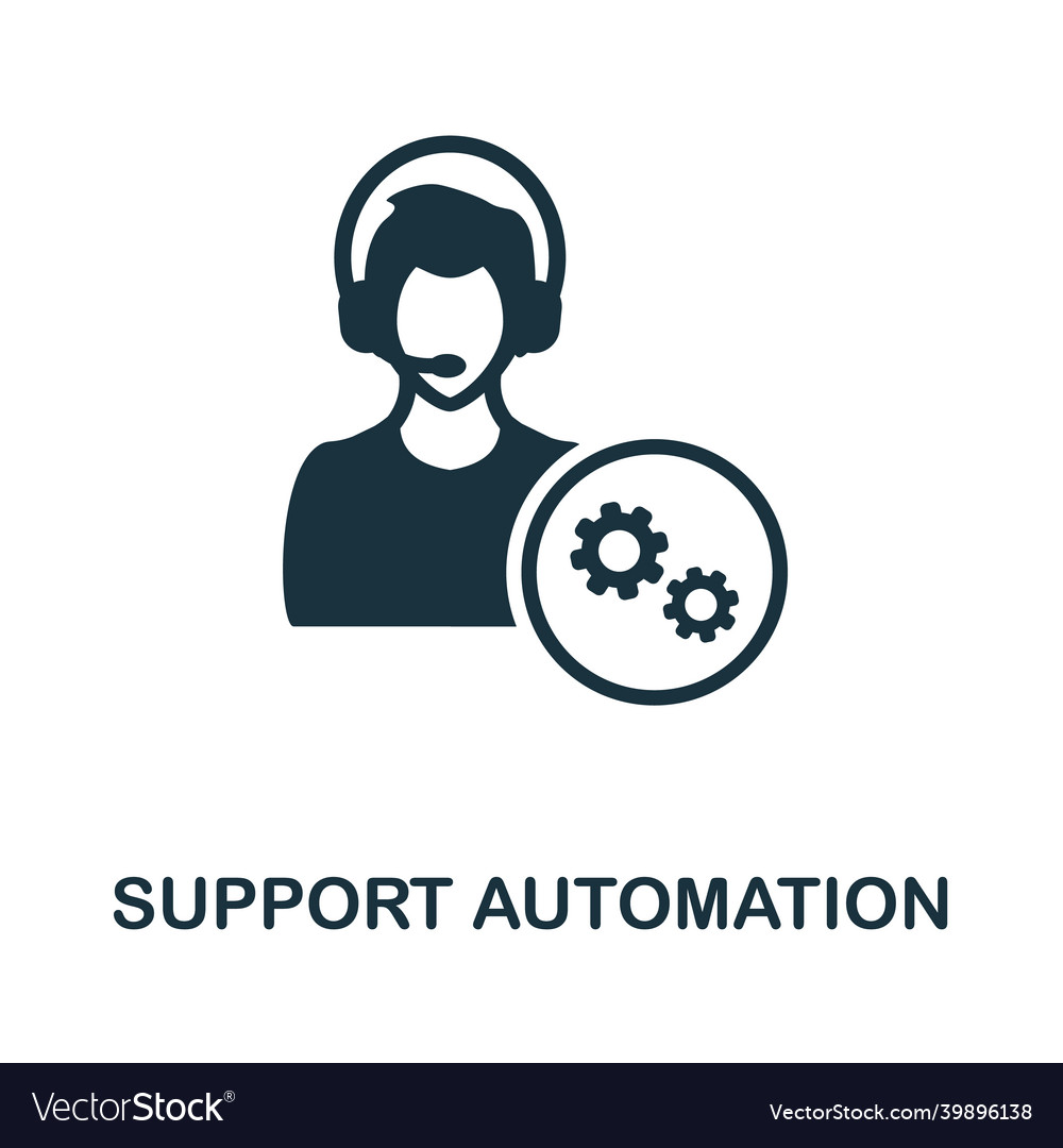 Support automation icon monochrome sign from