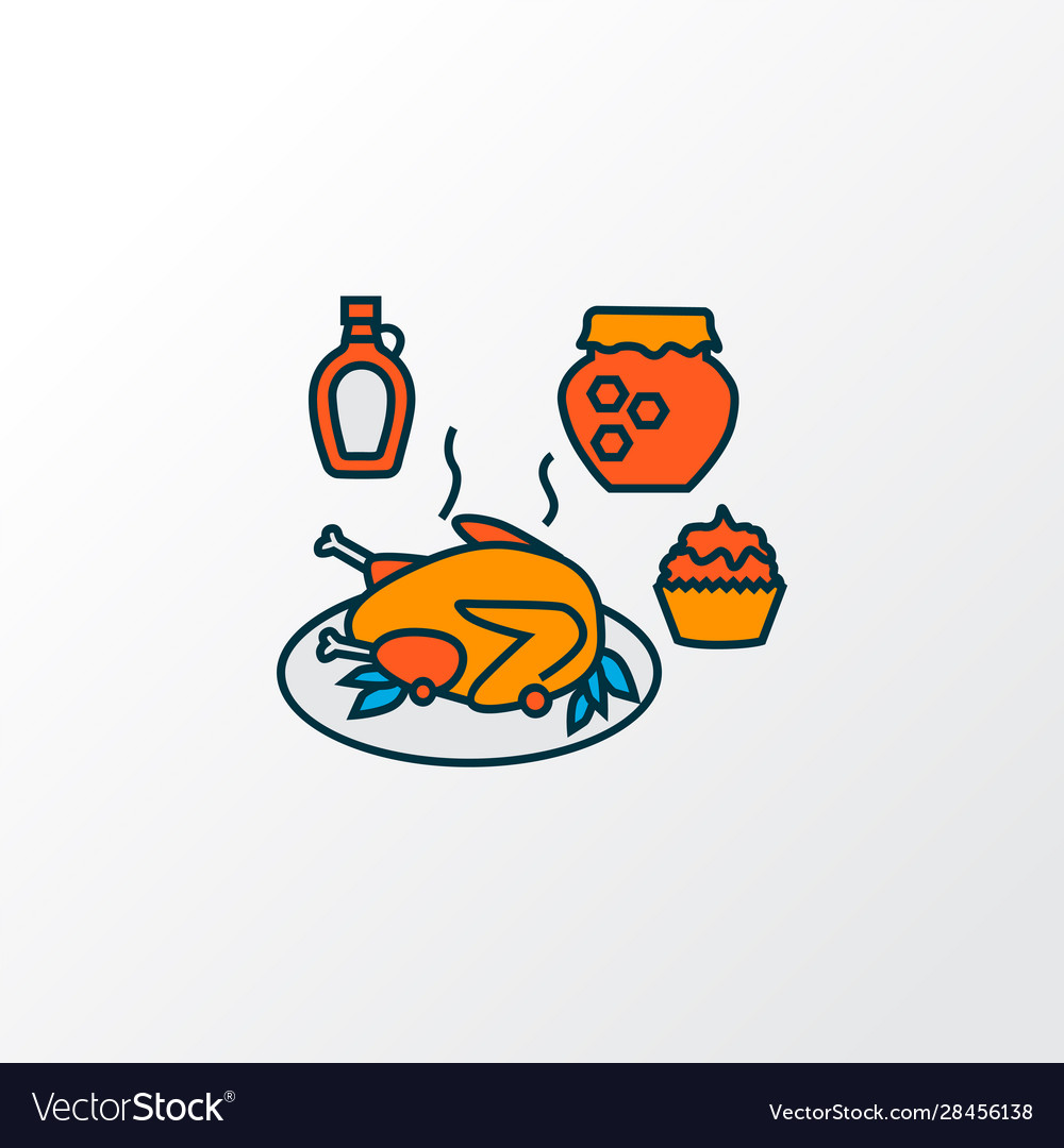 Thanksgiving dinner icon colored line symbol