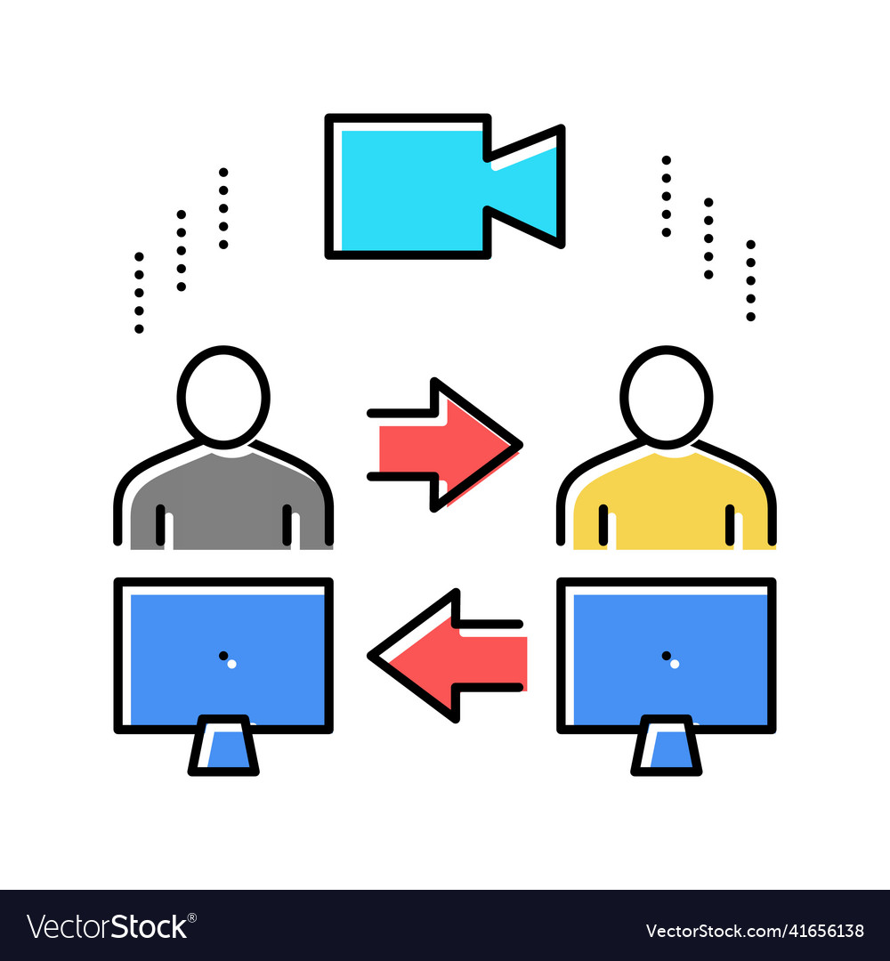 Video calling computer application color icon