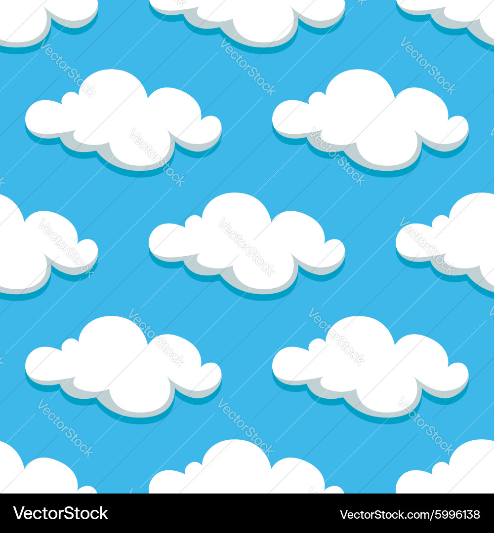 White clouds and sky seamless pattern Royalty Free Vector