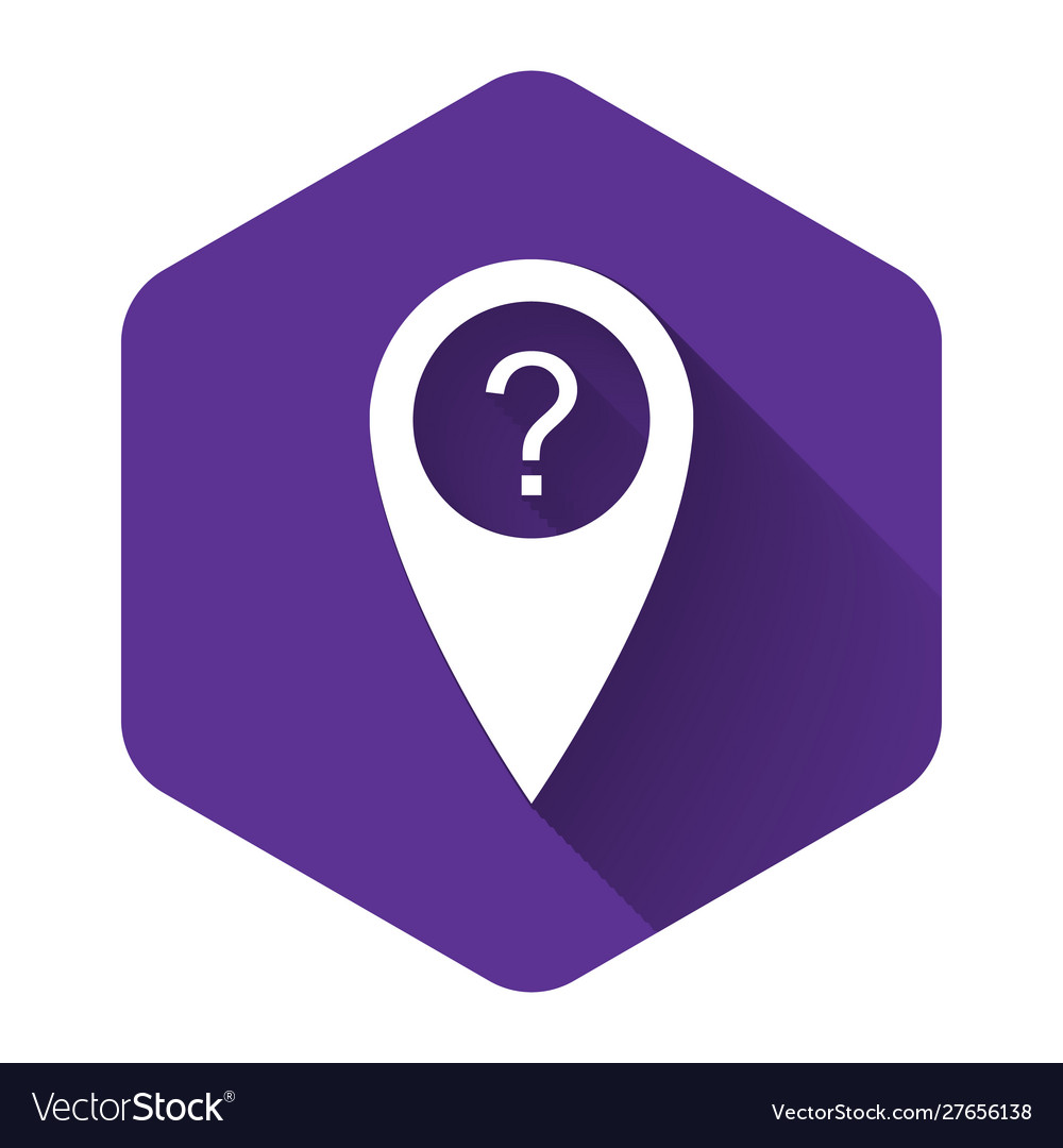 Weißer Kartenzeiger mit Fragesymbol-Symbol vector image Weißer Kartenzeiger mit Fragesymbol-Symbol