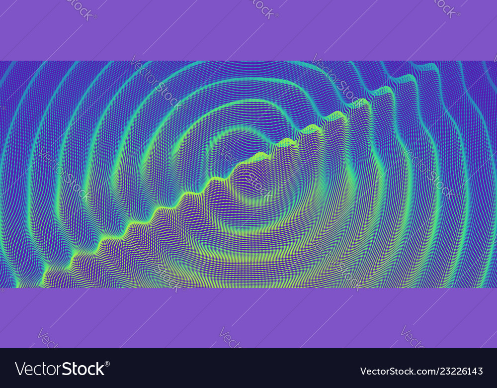 3d wavy background with ripple effect grid Vector Image 3d wavy background with ripple effect grid
