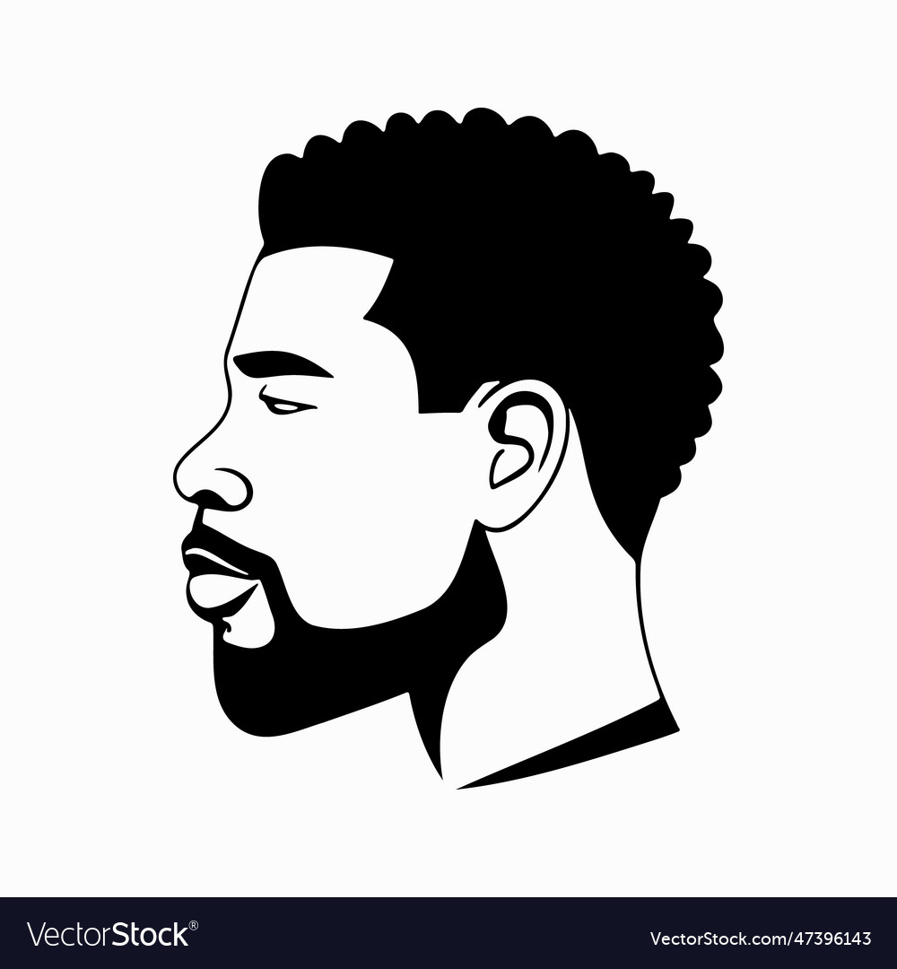 African man head silhouette face fashion icon vector image African man head silhouette face fashion icon