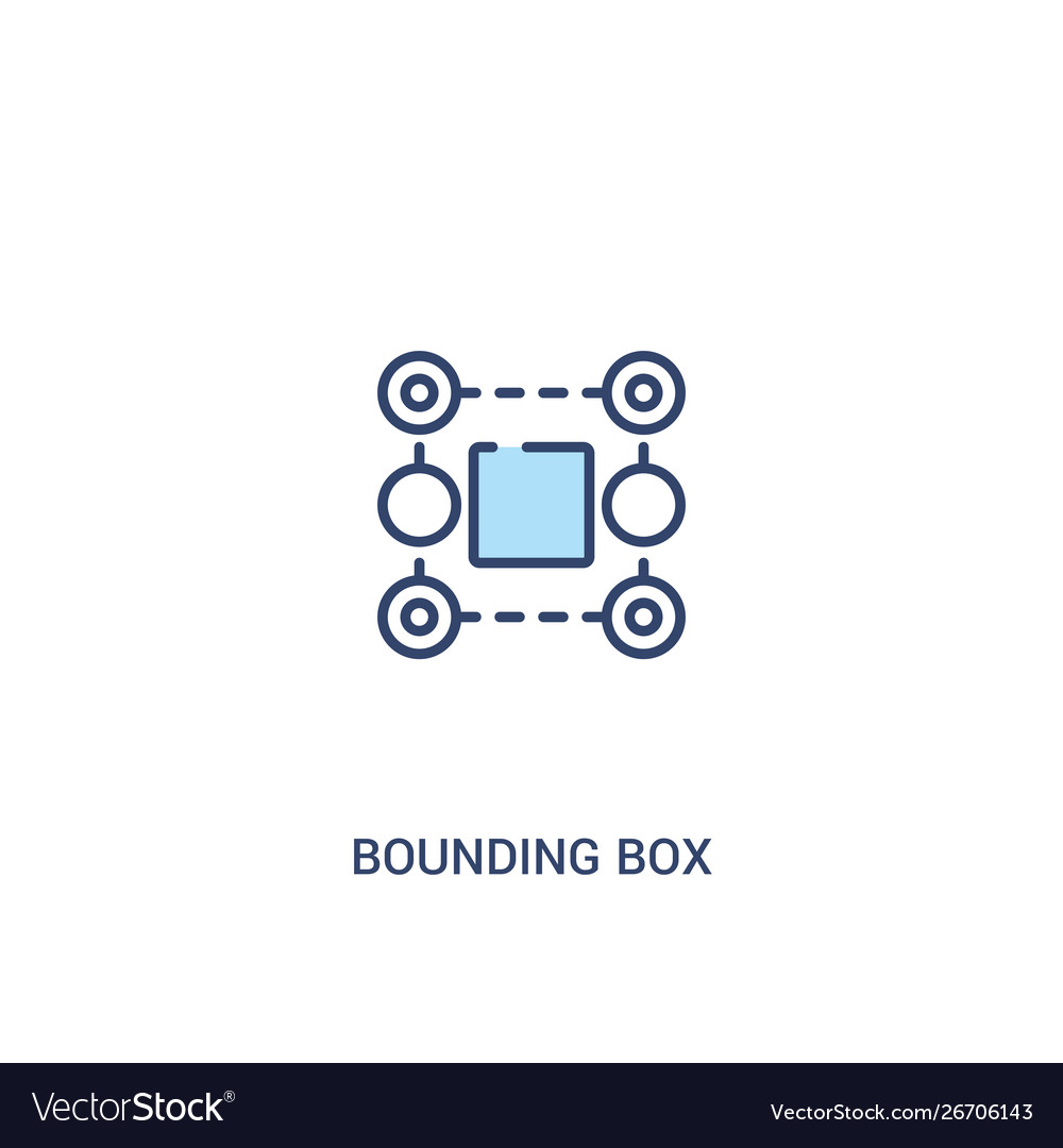 Bounding box concept 2 colored icon simple line vector image Bounding box concept 2 colored icon simple line