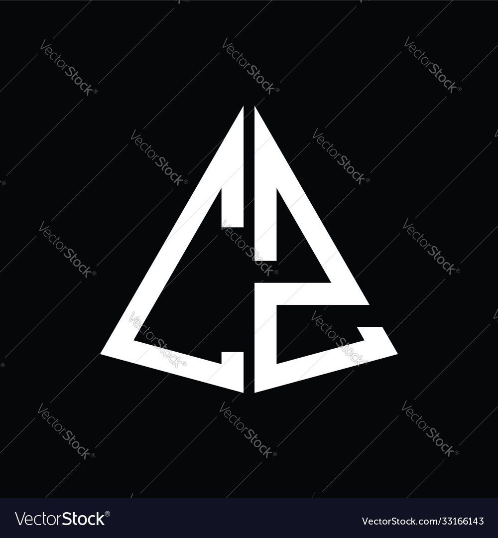 C z white triangle initials with a black