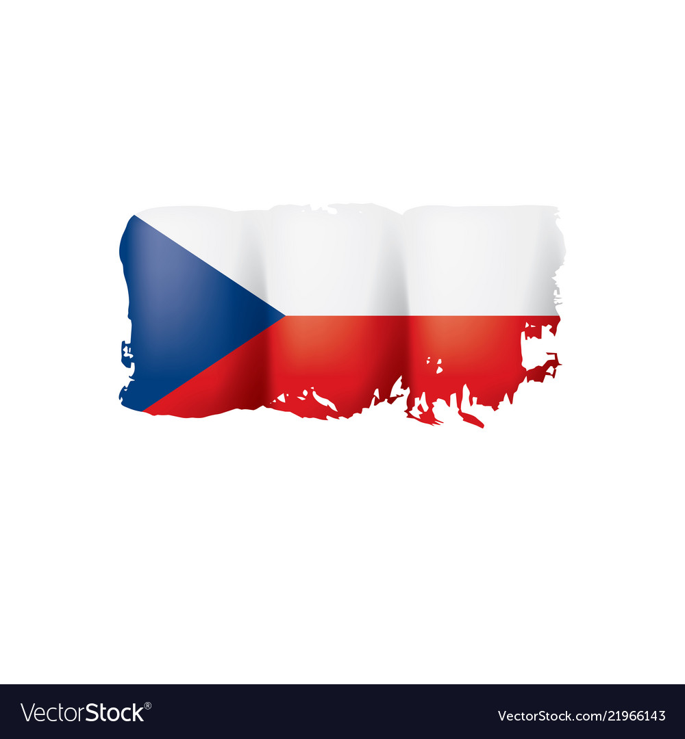 Czechia flag on a white Royalty Free Vector Image