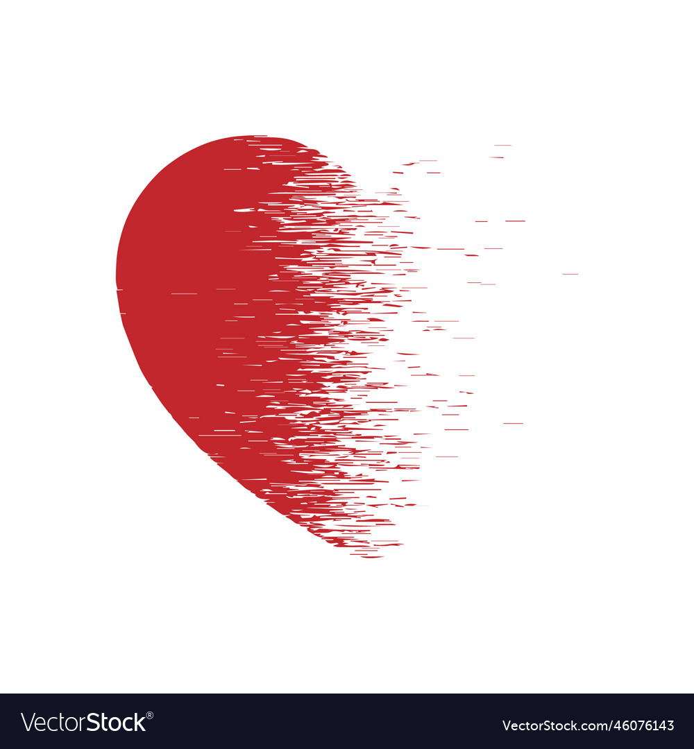 Exploding heart with grain texture