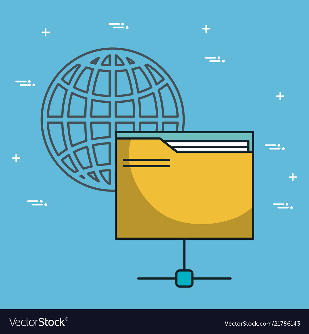 Folder with data center icons