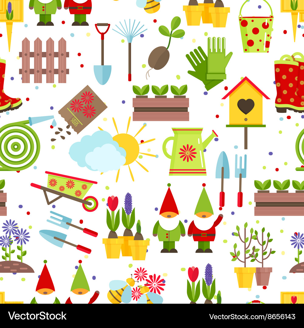 Garden Tools Seamless Pattern Royalty Free Vector Image