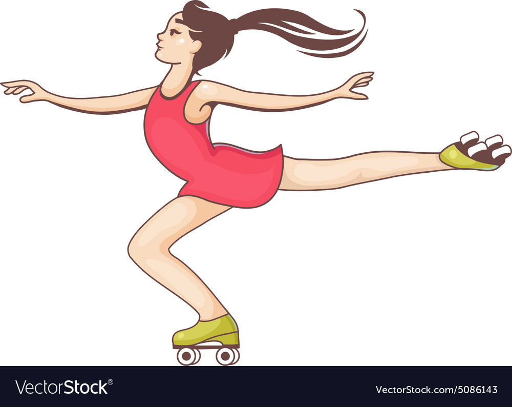 Girl on roller skates Royalty Free Vector Image