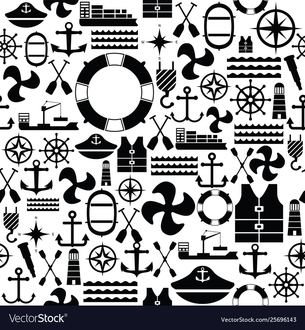 Harbor seamless pattern background icon