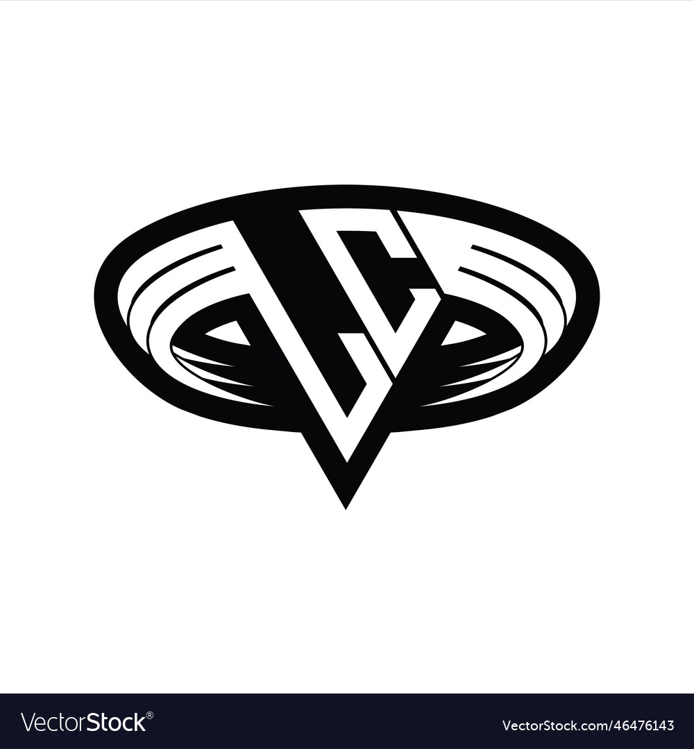 Lc logo monogram with triangle shape slice