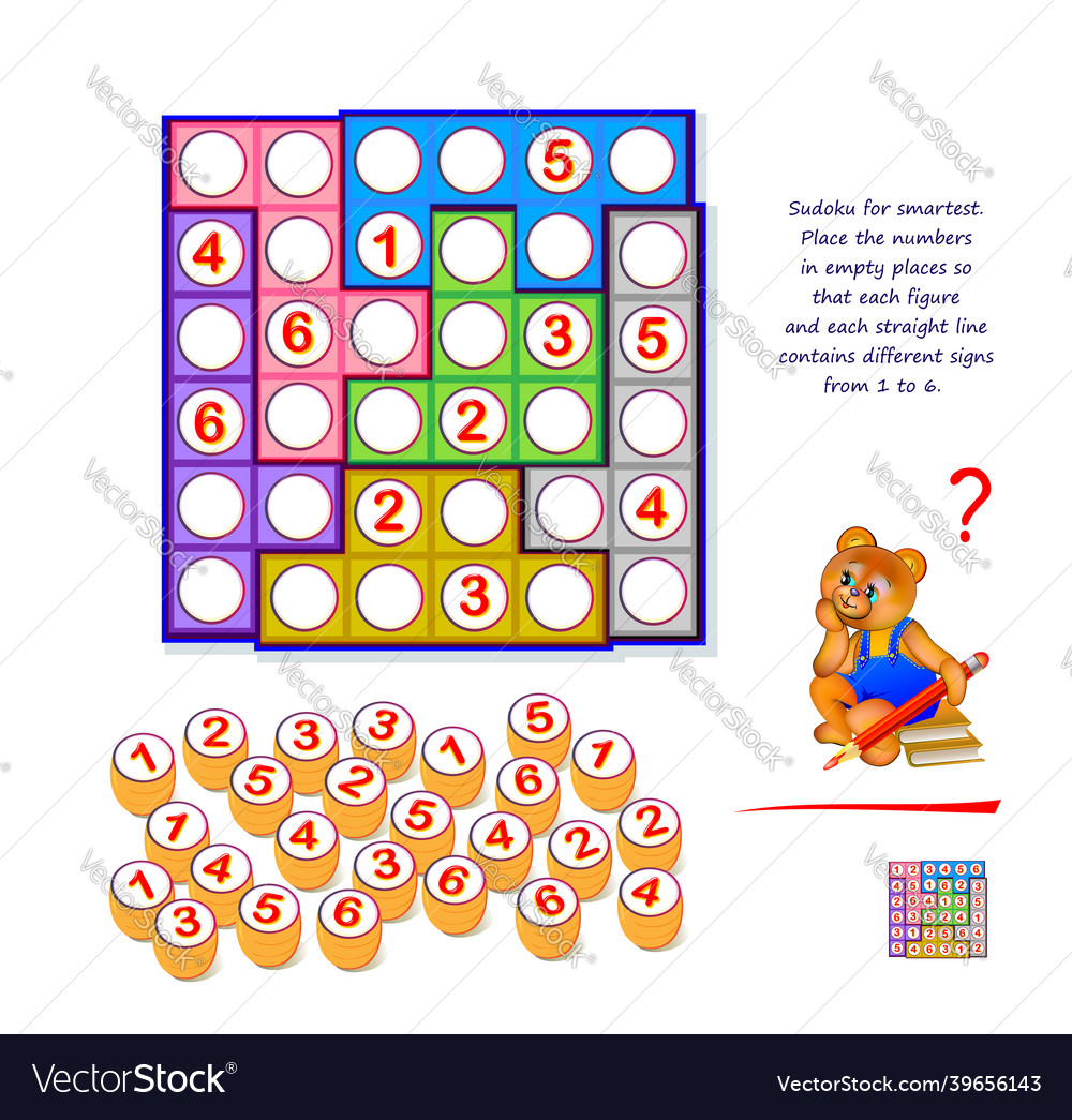 Logic sudoku puzzle game for smartest place vector image Logic sudoku puzzle game for smartest place