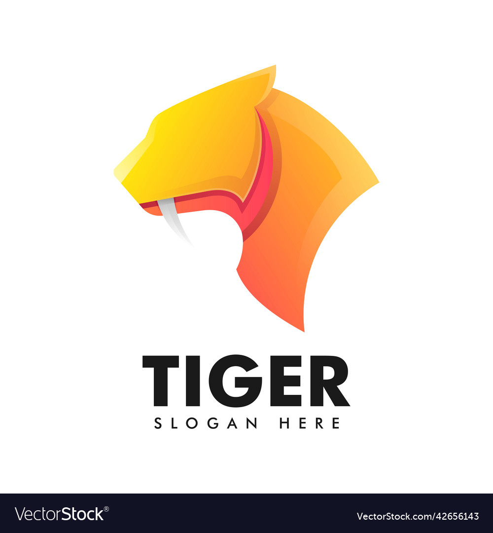 Logo tiger gradient colorful style