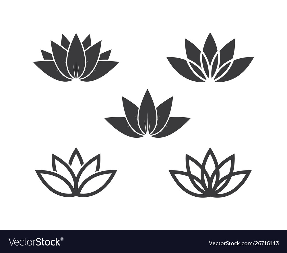 Lotus flowers design logo template Royalty Free Vector Image