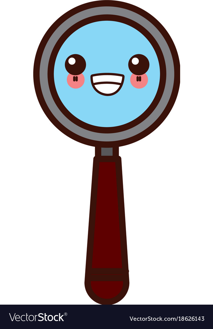 Magnifying glass symbol kawaii cute cartoon