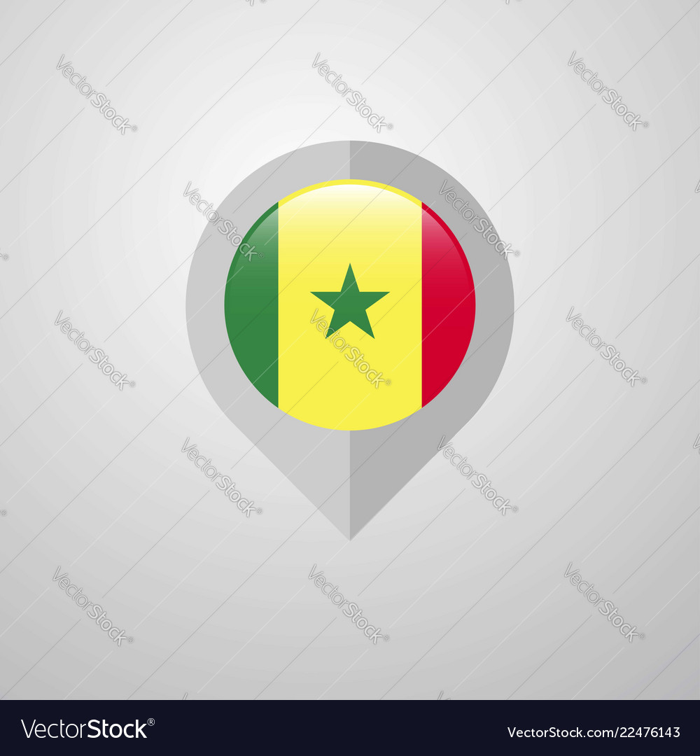 Map navigation pointer with senegal flag design