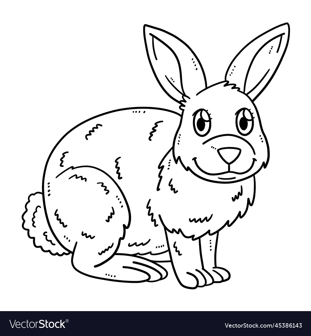 Mother rabbit isolated coloring page for kids Vector Image