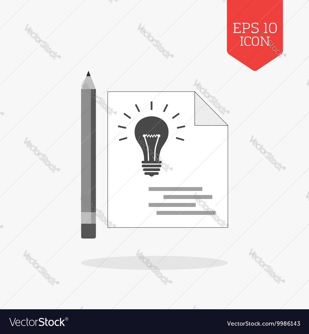 Note the idea concept icon flat design gray color
