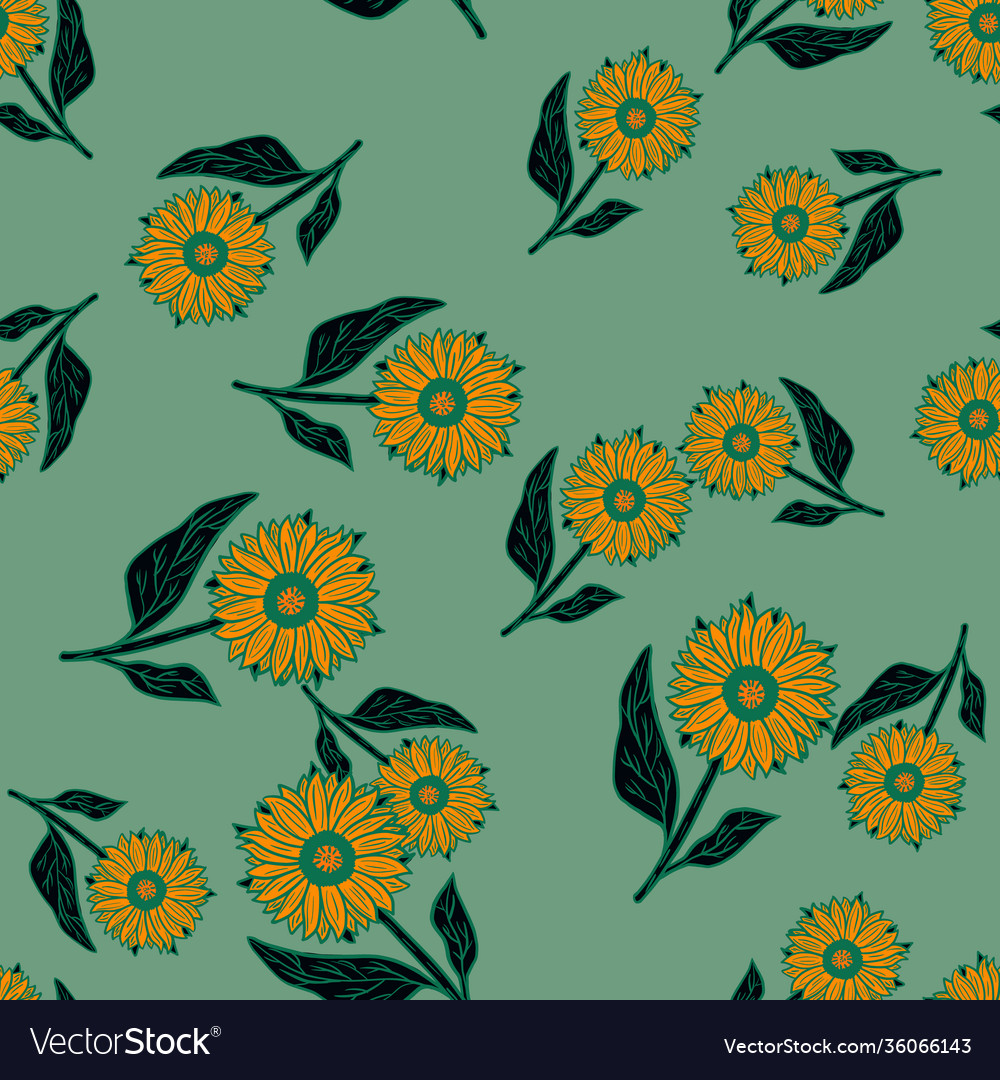 Random creative seamless pattern with yellow Vector Image