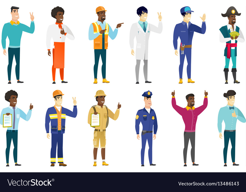Set of professions characters vector image Set of professions characters