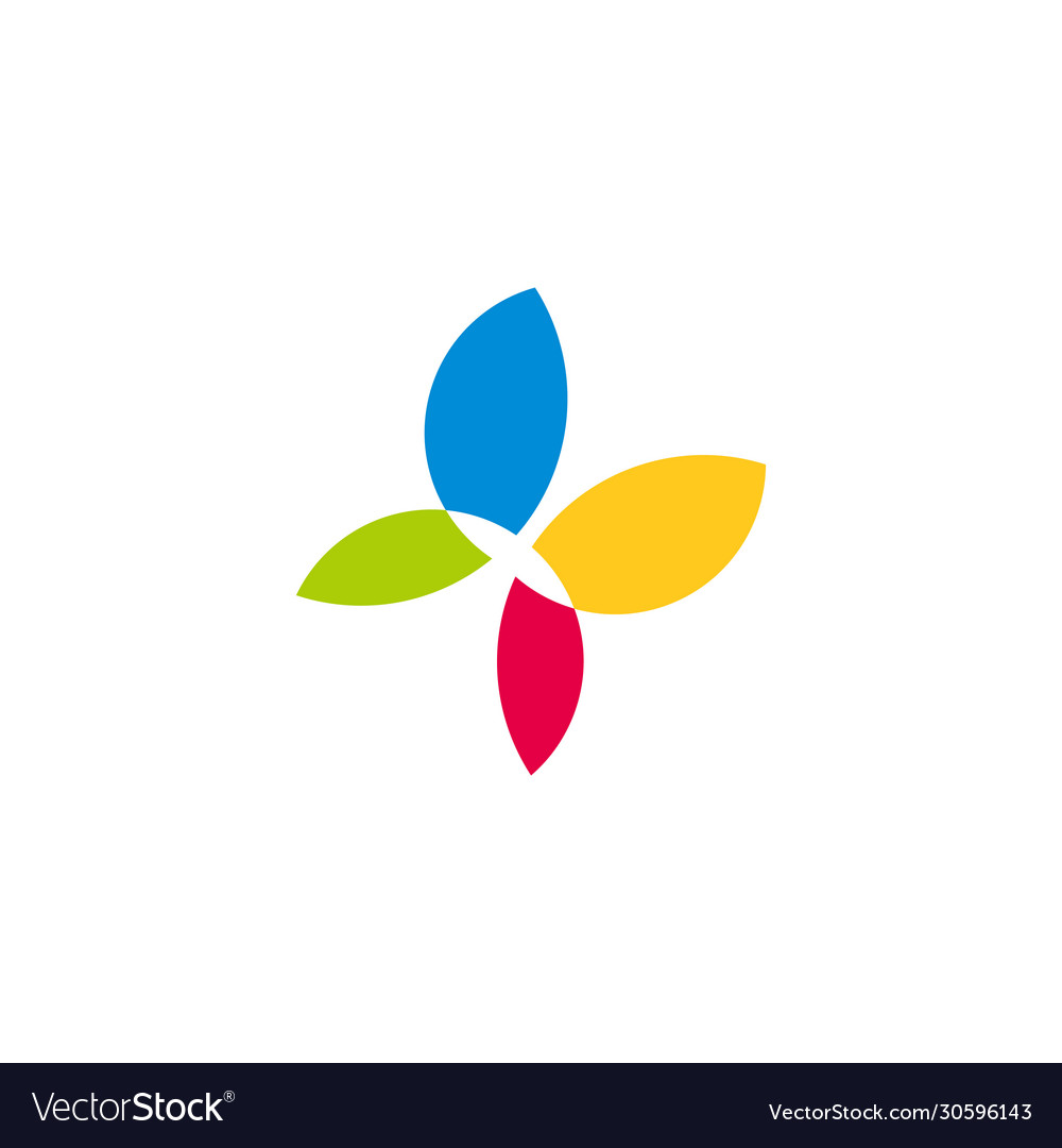 Simple geometric butterfly symbol colorful logo Vector Image