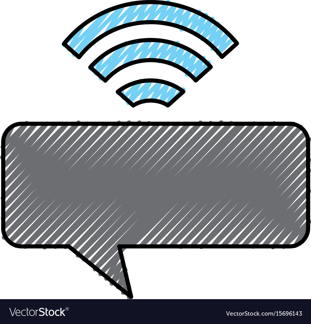 Speech bubble message with wifi signal
