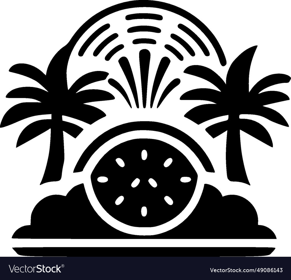 Summer - black and white isolated icon