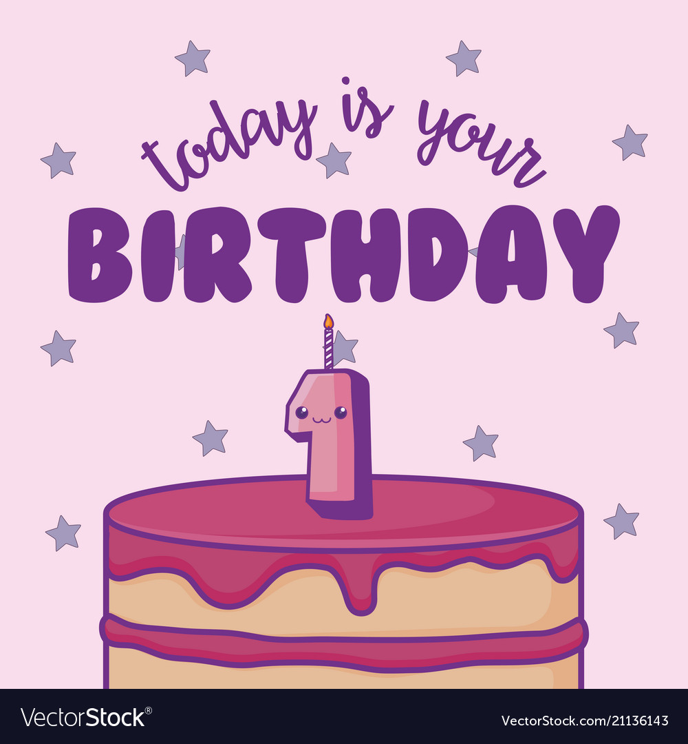 Sweet cake birthday kawaii style