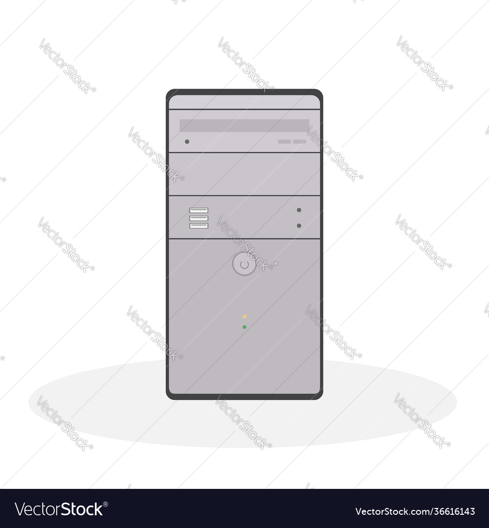 System unit computer is in gray tones vector image System unit computer is in gray tones