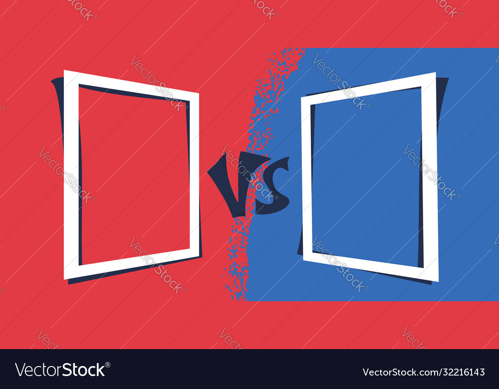 Vs template versus blank color design Royalty Free Vector