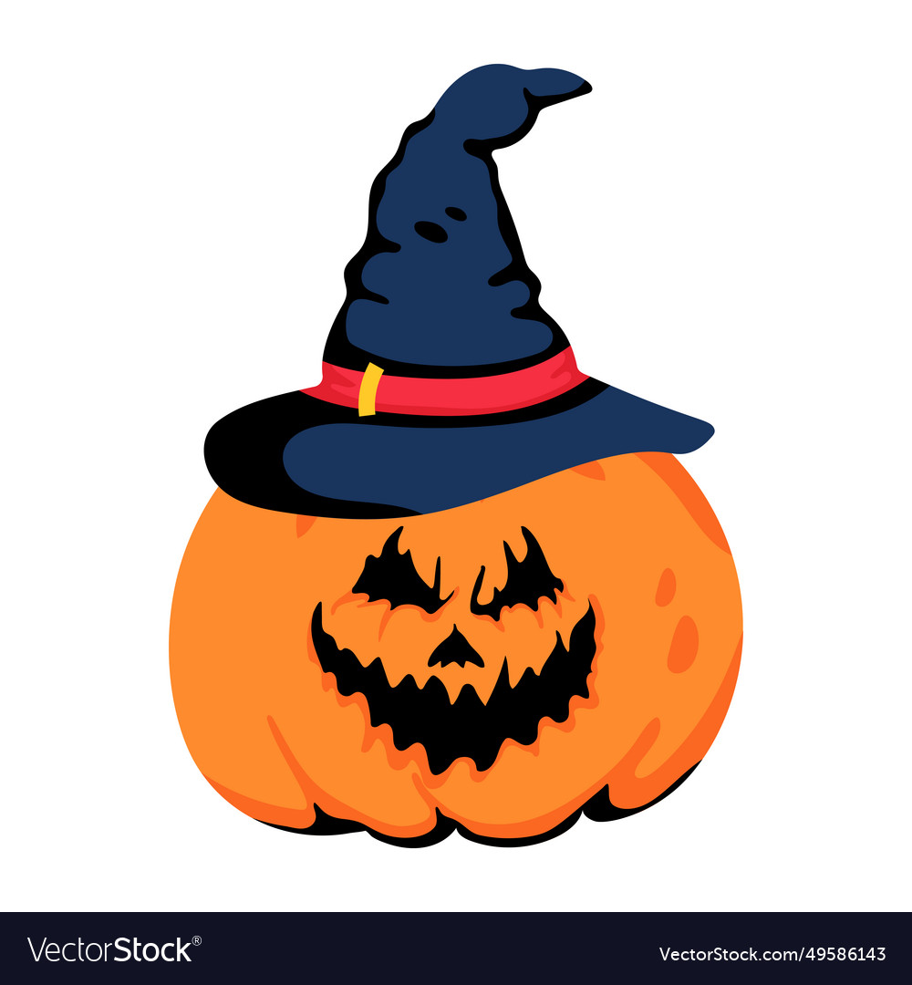 Witch pumpkin Royalty Free Vector Image - VectorStock