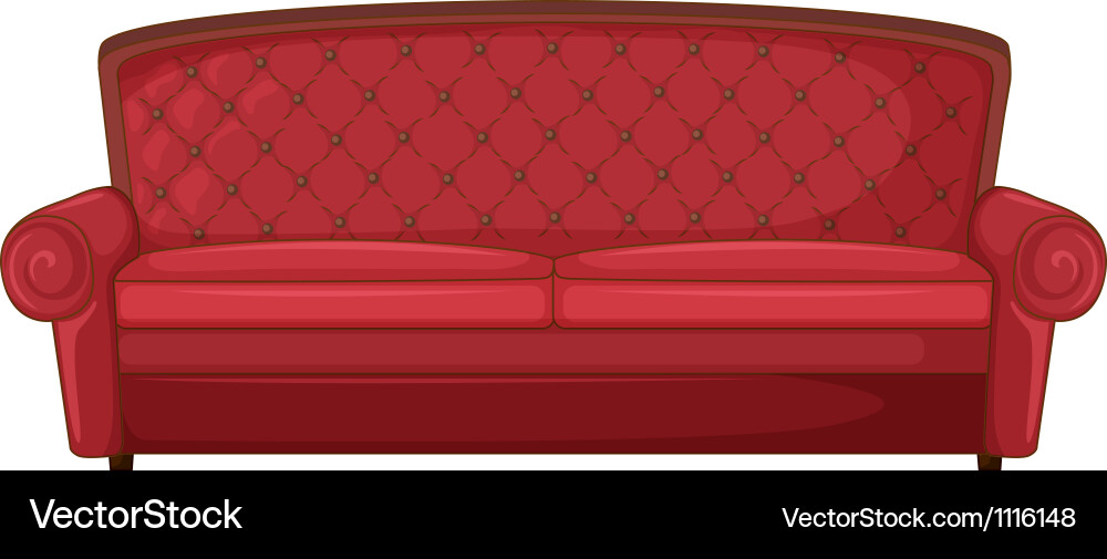 A red sofa Royalty Free Vector Image - VectorStock