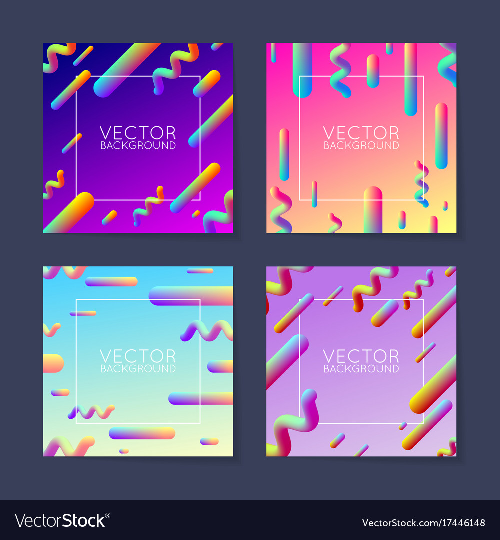 Abstract Geometric Gradient Background Set