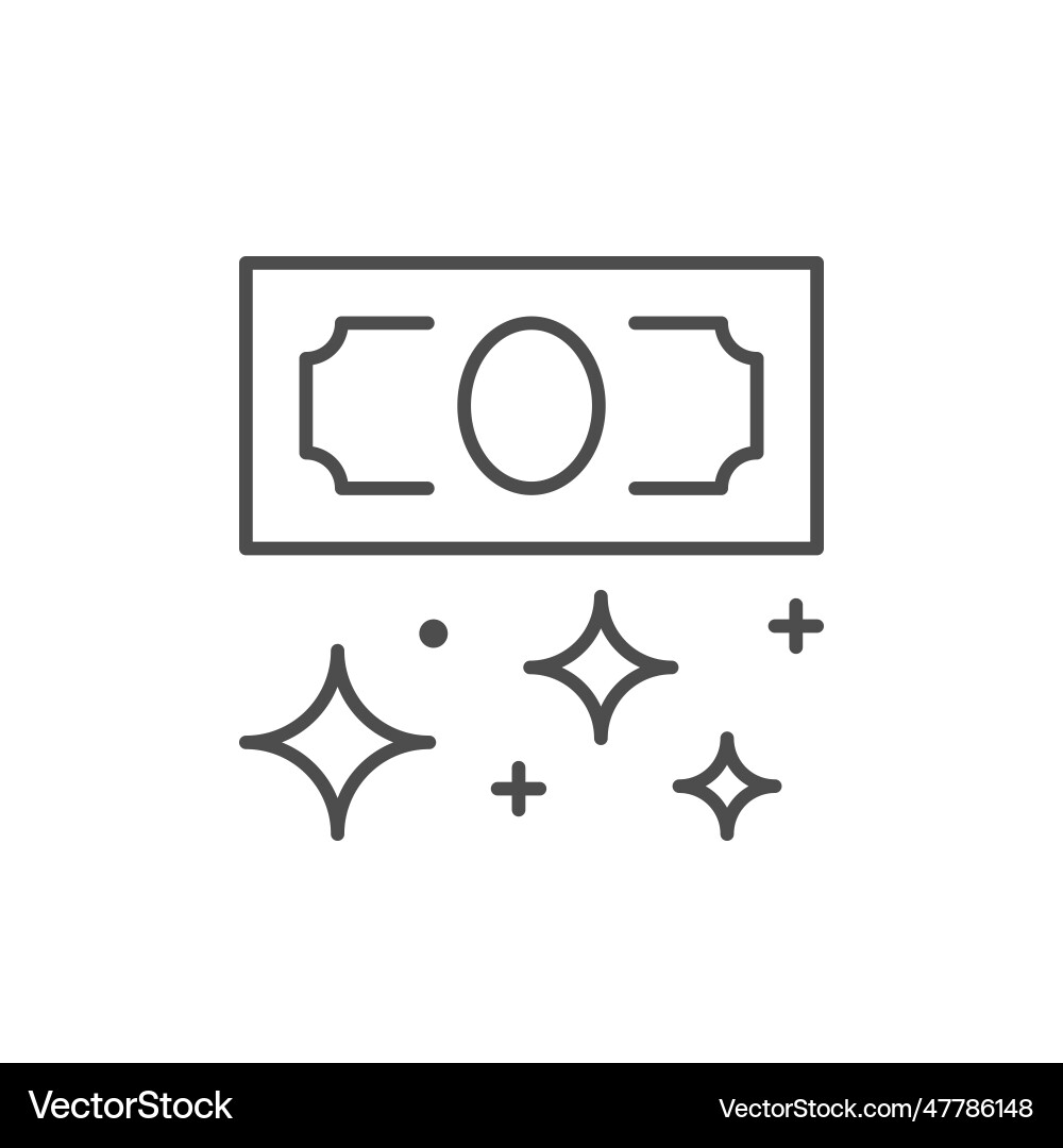 Clear money line outline icon Royalty Free Vector Image