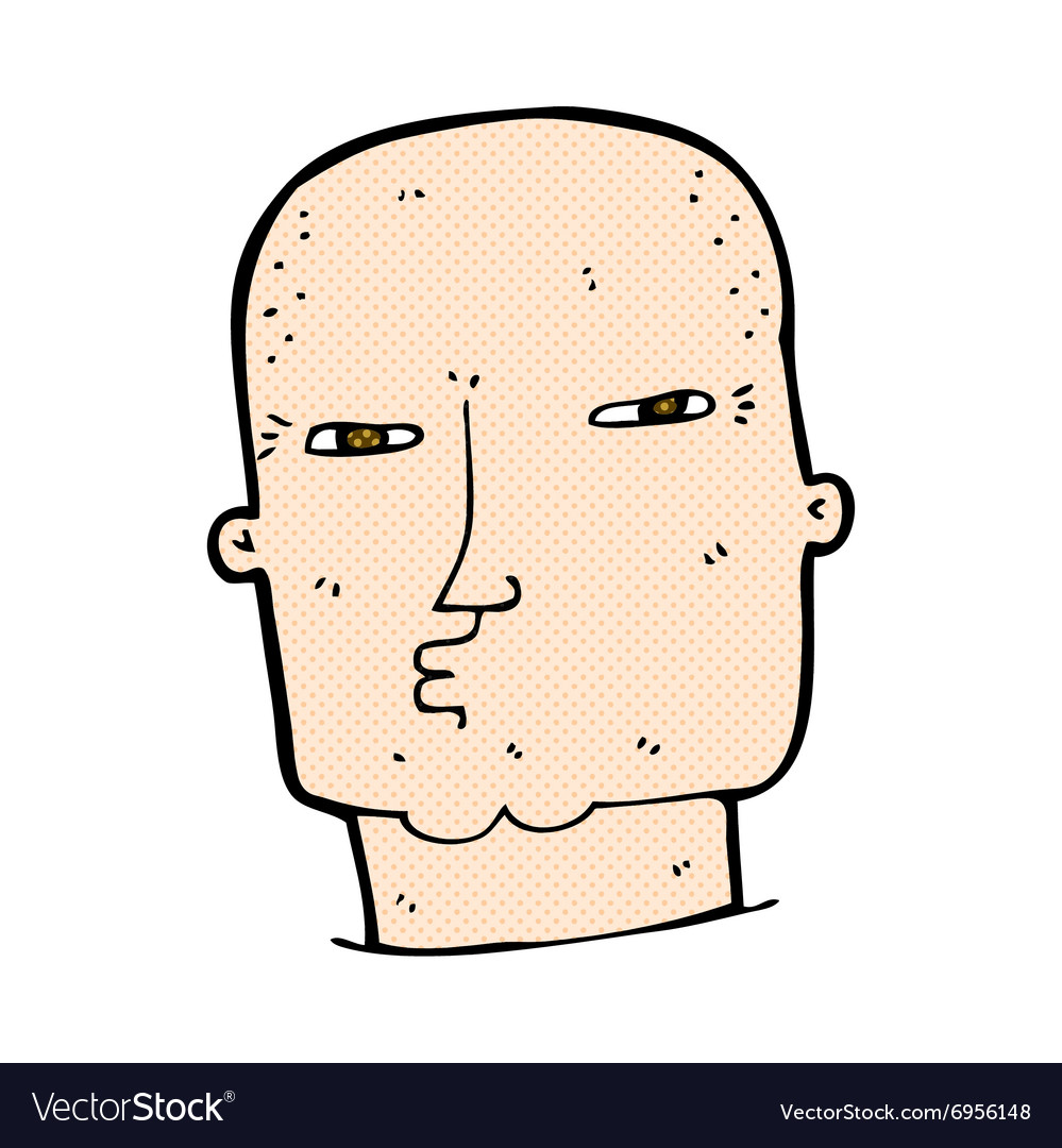 Comic cartoon bald tough guy