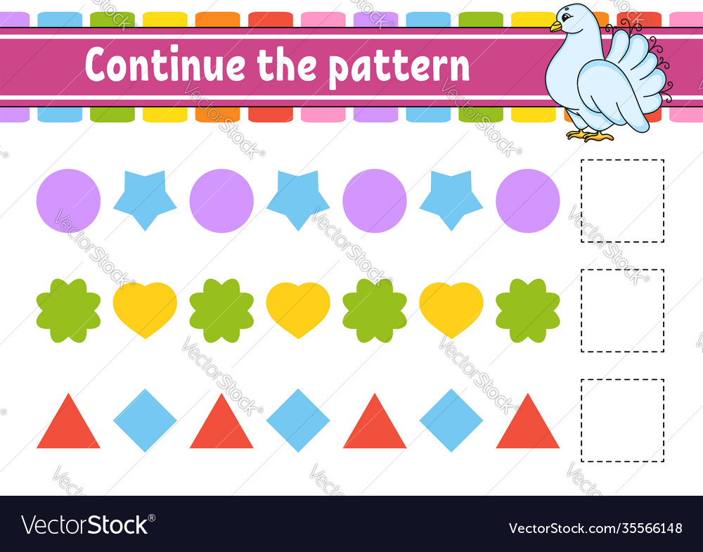 Continue pattern education developing vector image Continue pattern education developing