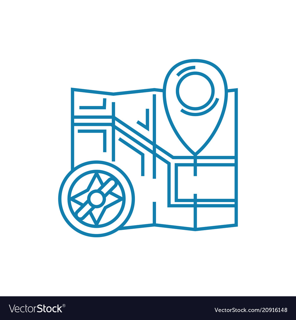 Determining the location linear icon concept