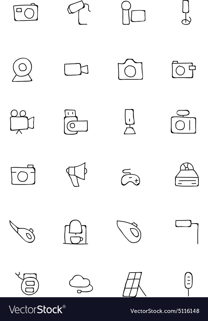 Electronics hand drawn doodle icons 5