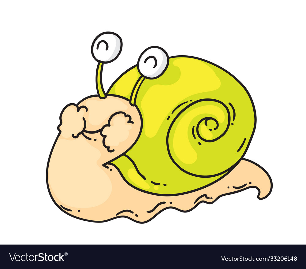 Funny snail isolated cute cartoon character Vector Image