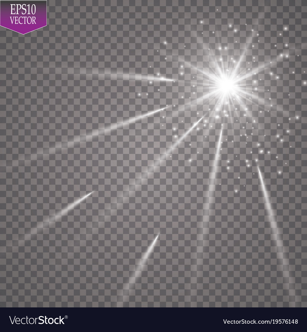 Glow light effect starburst with sparkles