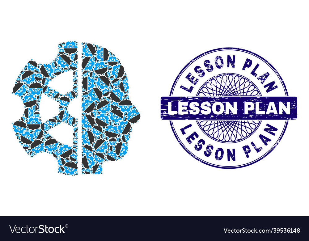 Intellect recursion mosaic of items vector image Intellect recursion mosaic of items