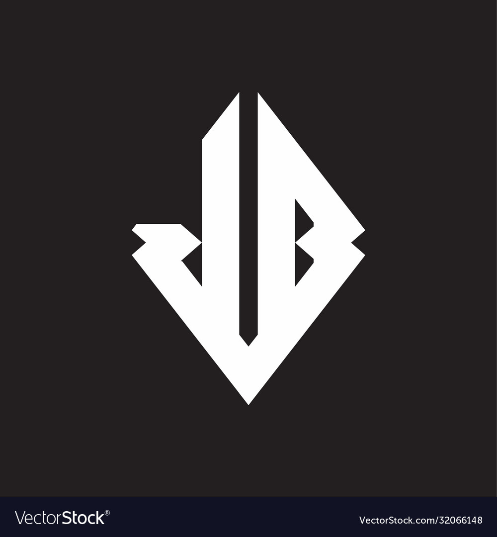 Jb logo monogram with sharp square design template